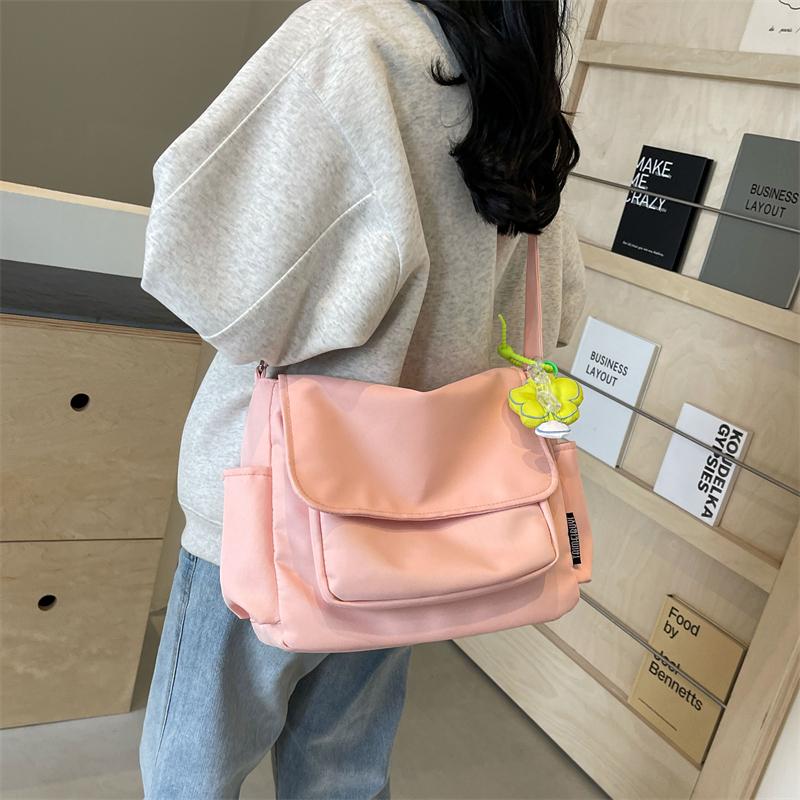 Women's School Messenger Bags For Women Shoulder Ladies Designer Handbag Solid Large Capacity Casual Canvas Shoulder Female Bags