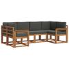 Outdoor Sofa Set with Cushions 6 Pcs Natural and Anthracite