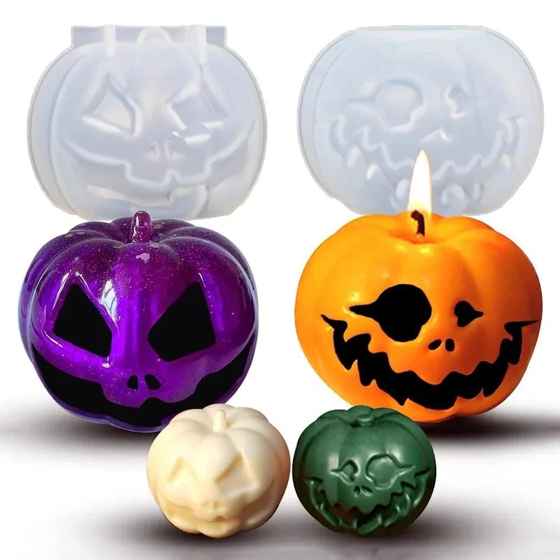 DIY Skull Pumpkin Candle Silicone Molds Halloween Ghost Plaster Resin Cast Crafts Cement Mold Handmade Soap Mould Holiday Gift