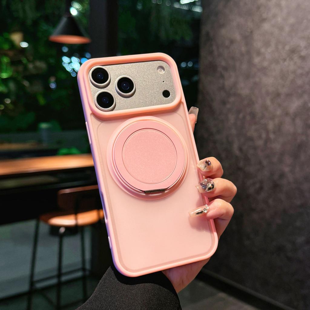 360° Roating Kickstand Ring Holder Matte Case for Magsafe Charge for iPhonne Air 17 16 15 14 Plus 13 12 11 Pro Max Armor Cover