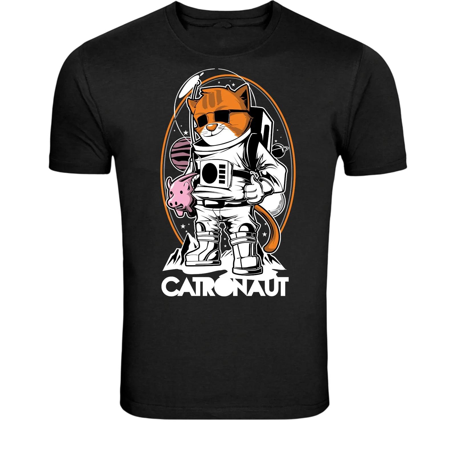 Catronaut Space Cat T-Shirt - Funny Astronaut Cat Graphic Tee M