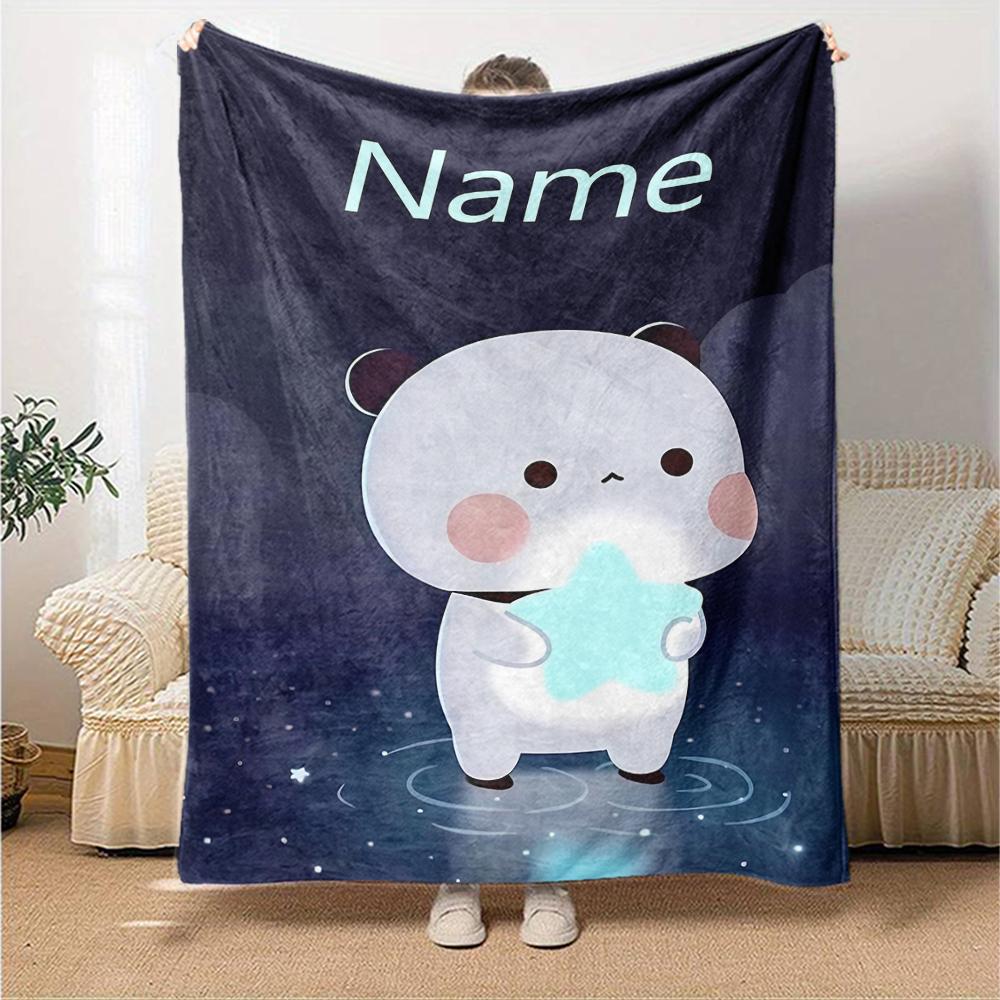 Personalizza Nome Personalità Bubu Dudu (3) Coperta Morbida e Calda per Divano, Ufficio, Letto, Viaggio, Pausa Pranzo, Regalo Adatto a Tutte le Stagioni
