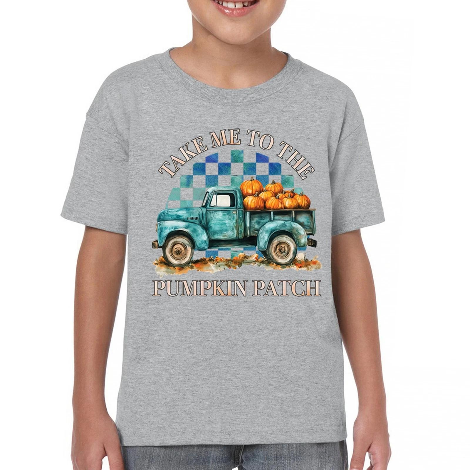 Take Me To The Pumpkin Patch Youth kids boys T-Shirt Fall Cozy Season Thanksgiving Kids 130