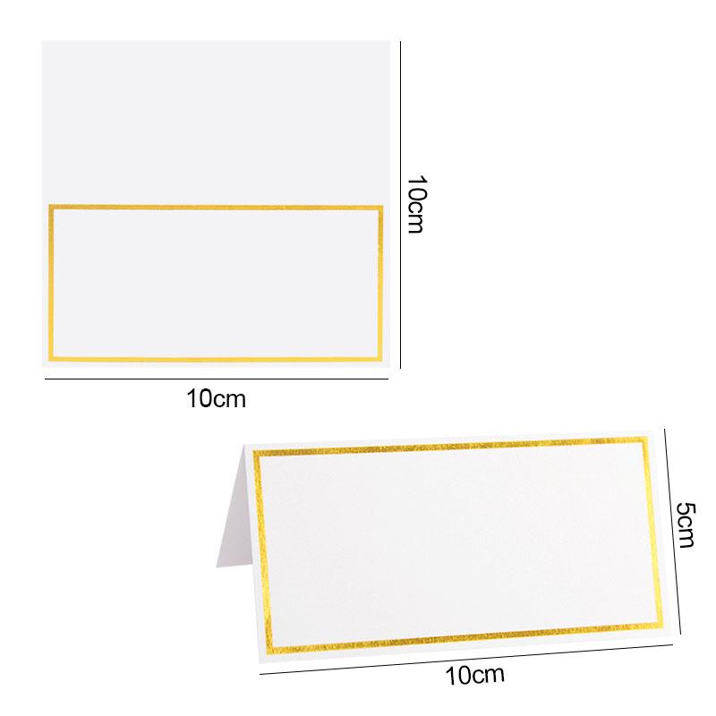 10-50pcs Gold Bronzing Name Place Cards Wedding Seating Number Card Table Decoration Christmas Birthday Party Greeting Card