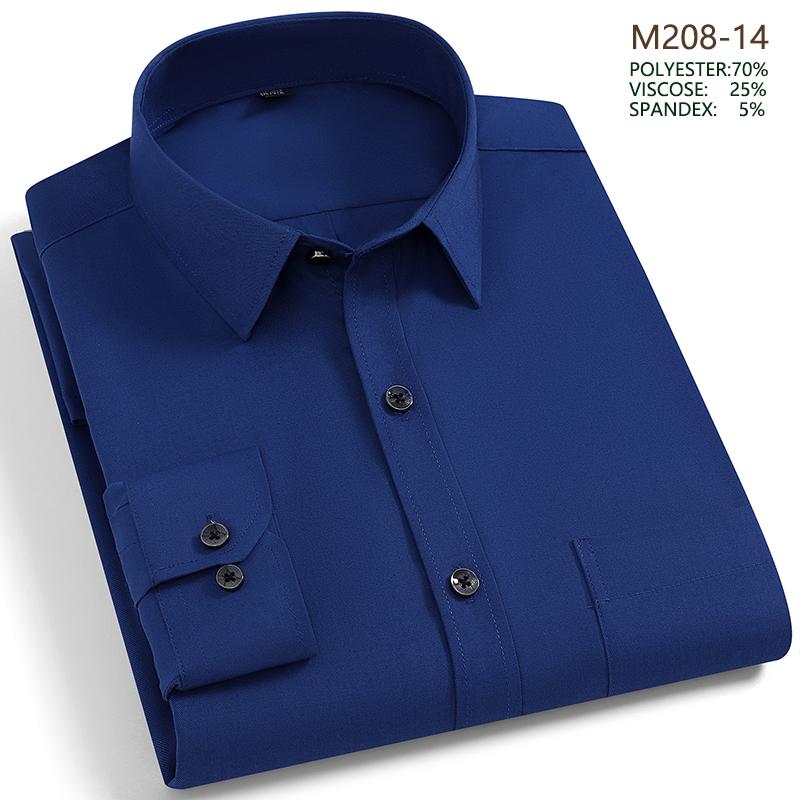 Men's Long Sleeve Shirt Non Ironing Plus Size Plaid Stripes Business Casual Dress Shirt Stylish Office Wear For Elegant Men