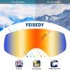 Ski Snow Goggles for Improved Spherical Wide Field of UV Sports Impact Unisex B1595 [FEISEDY] Kids' Goggles, Children, Breathability, 180° View,