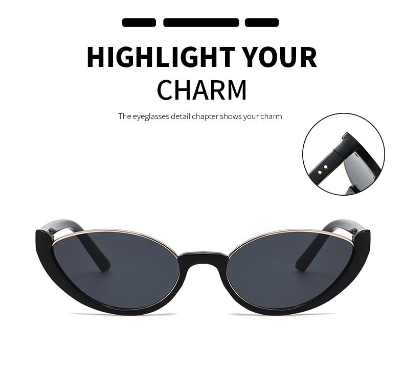 4pcs Pack Fashio Small Oval Sunglasses Women Cat Eye Half Frame Sun Glasses Outdoor Sports Luxury Brand UV400 Shades Eyewear