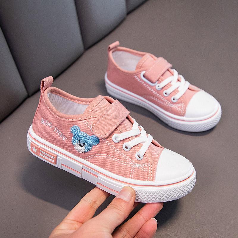 Frühling Low Top Weiche Sohle Baby Casual Turnschuhe Kinder Jungen und Mädchen Cartoon Bestickt Atmungsaktive Segeltuchschuhe