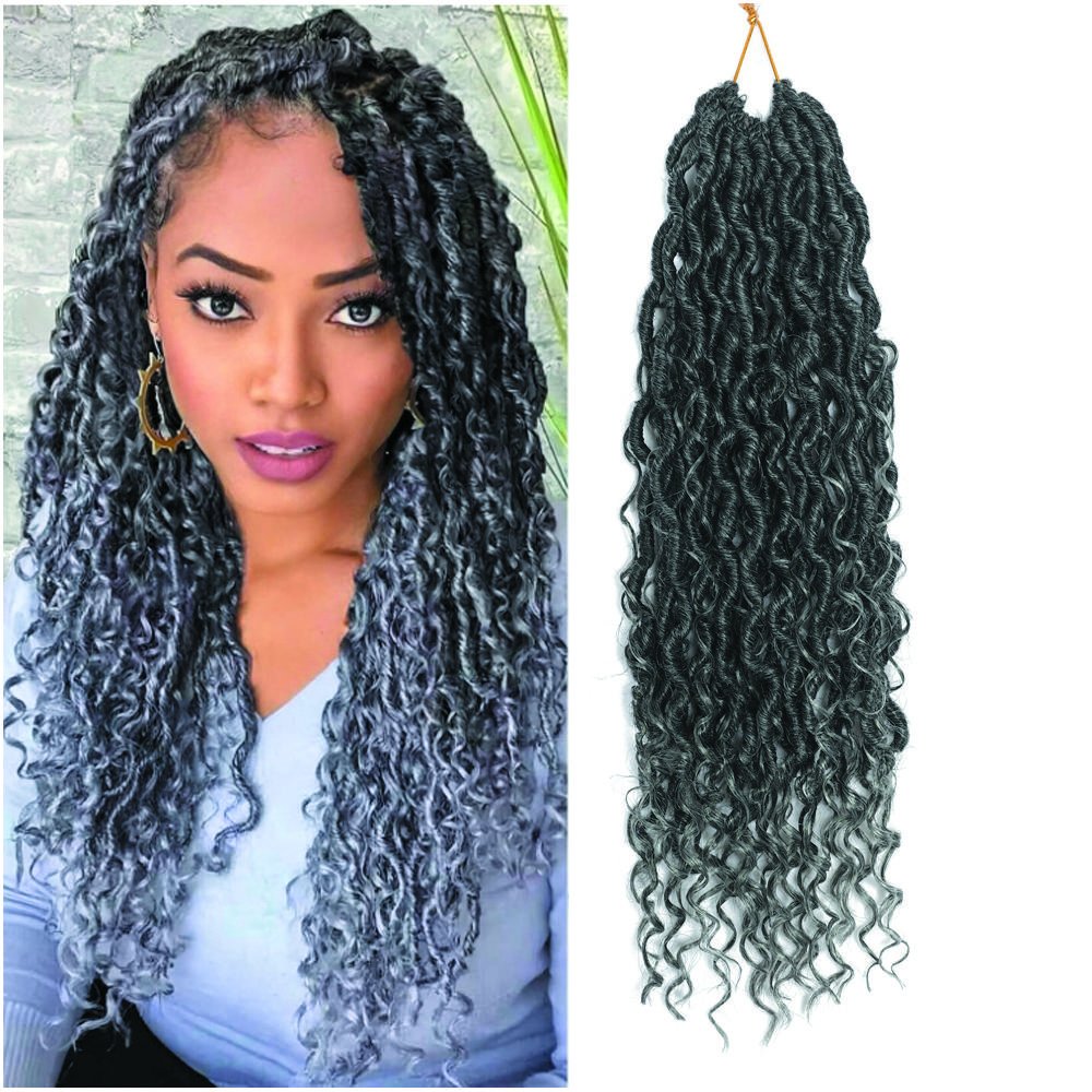 18 Zoll 100g Goddess Locs Häkelhaar Synthetisches Flechthaar Jumbo Braids Häkelzopfhaar Gypsy Locs Extension für Frauen