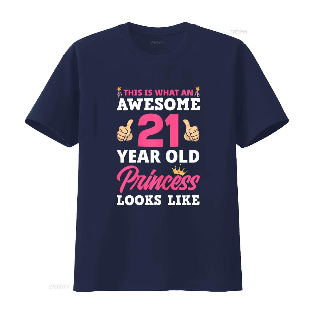21st Birthday Women Funny 21 Years Old Girls T Shirt Vintage Washed Versatile Comfortable Streetwear Slightly Soft Fashion