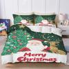 Gingerbread Man Santa Claus  Christmas Tree Reindeer Anime Printed Bedding Set Duvet Cover Queen Cotton Cute Cartoon Quilt Cover
