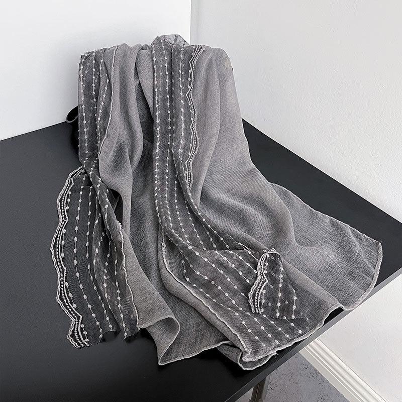 

Художественный Знаменитый Кружевной Хлопково-Льняной Шарф для Женщин для Лета в Кондиционированном Помещении Защита Шеи Шаль Дорожный Шарф More than 175cm