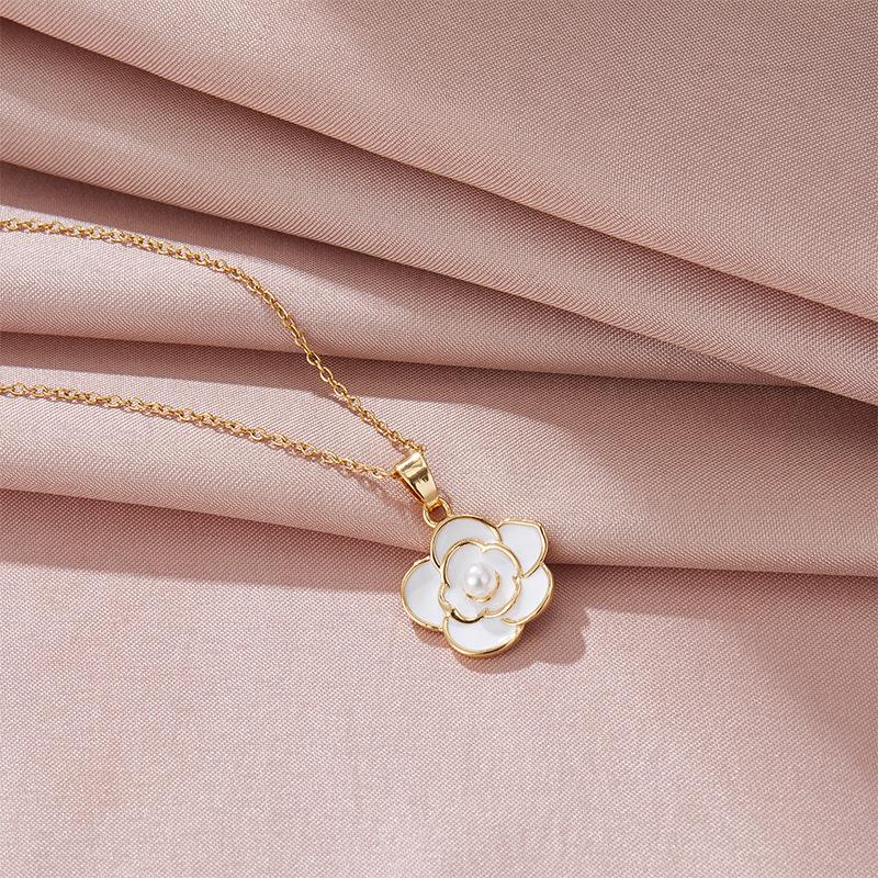 Xiulu Camellia Necklace Women'S Light Luxury Fresh Natural Versatile Clavicle Chain