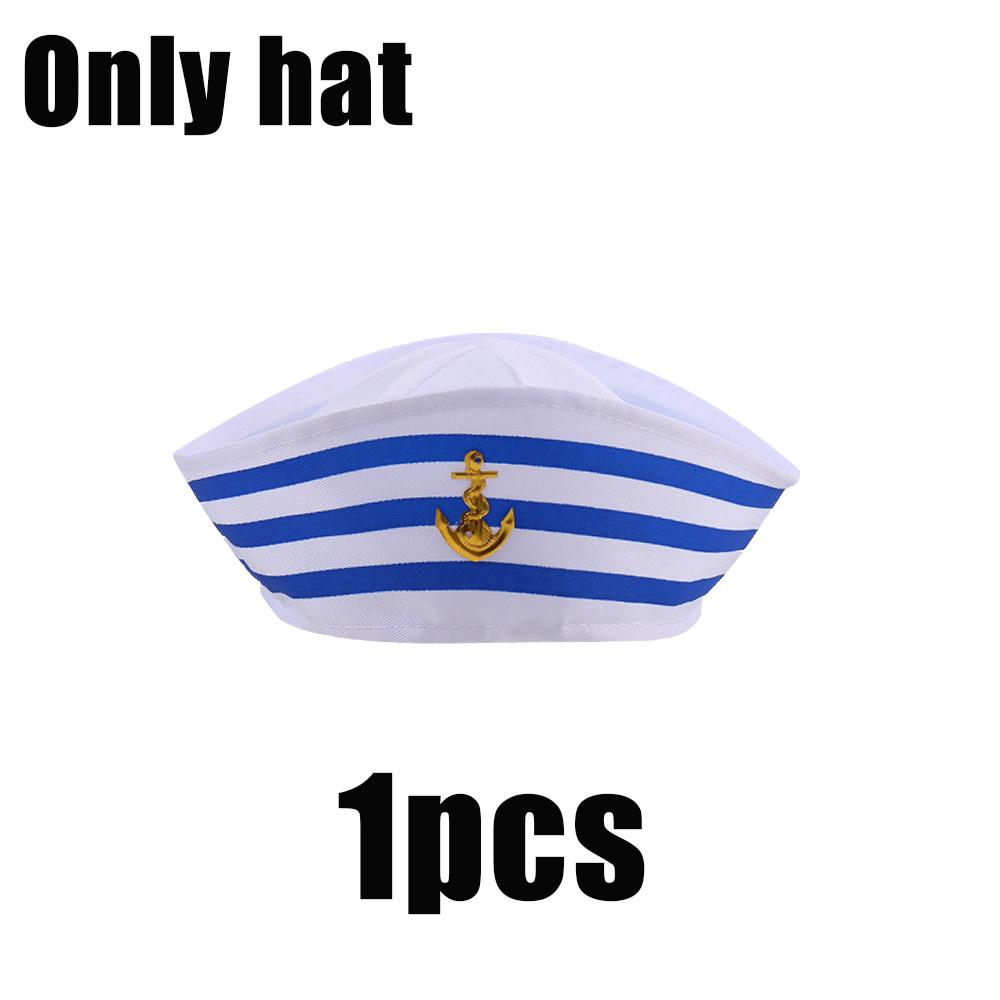

1/2pcs Sailor Hats Captain Navy Hat And Scarf Set For Holiday Party Cosplay Stage Performance Captain Women Men Costume Props