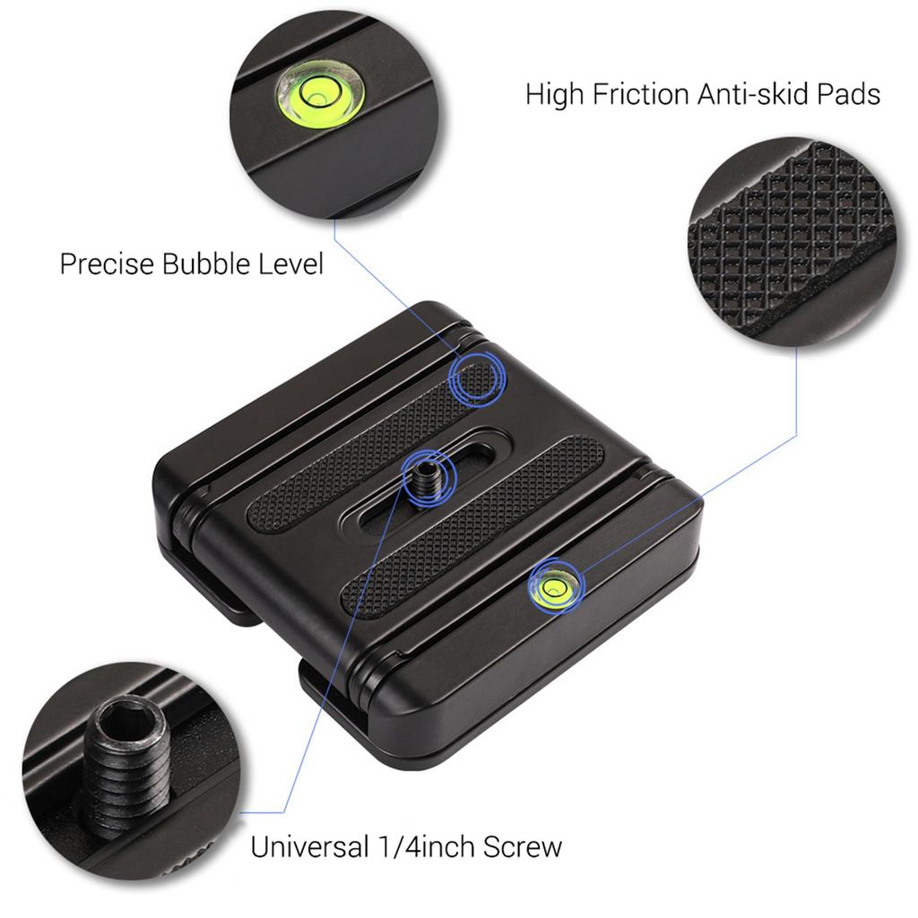 Aluminum Z Flex Tilt Tripod Head 2KG Payload with Universal 1 4 3 8 Screw Bubble Level for DSLR Camera Mounting