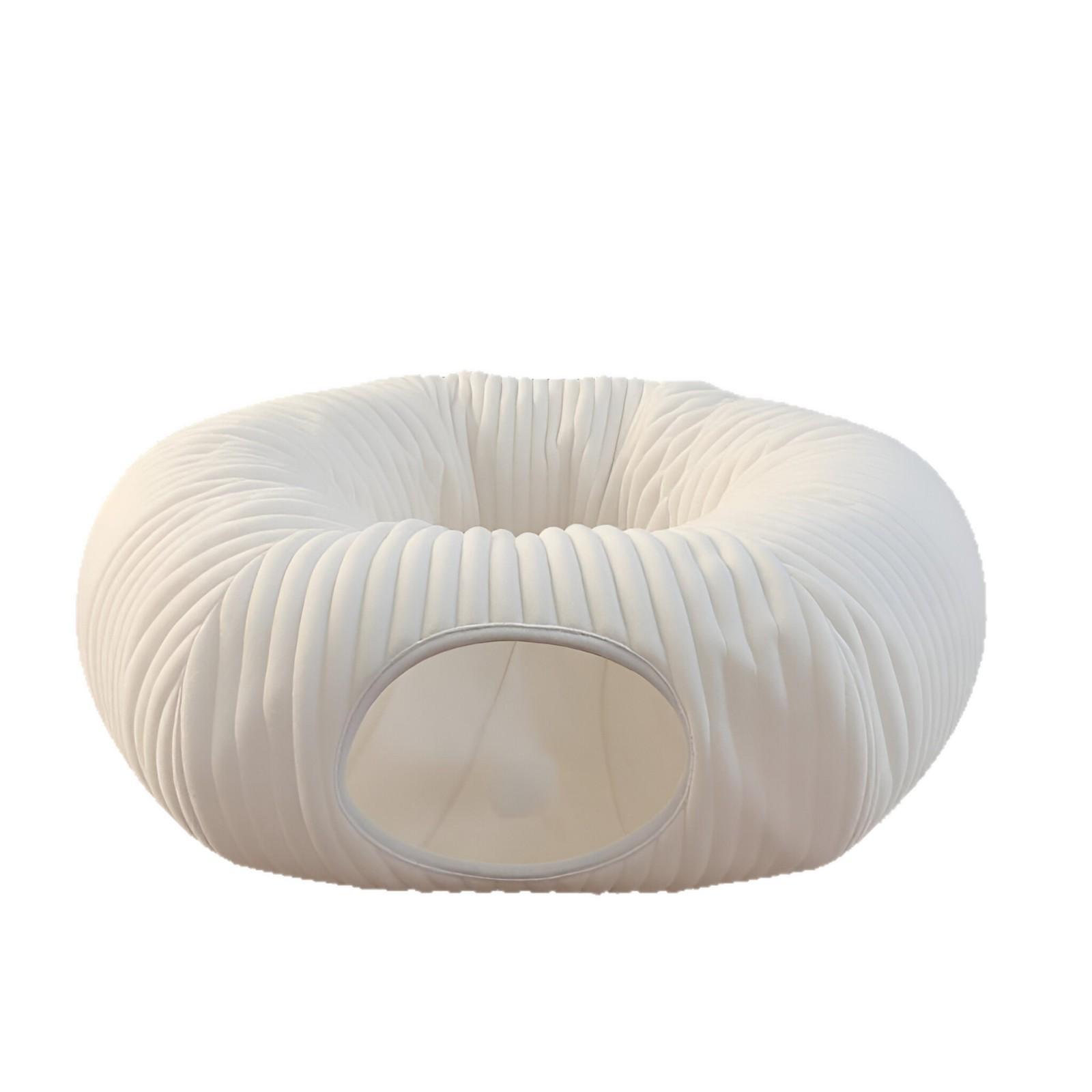 

Donut Plush Warm Pet Home Foldable Cat Tunnel Toys Semi-Enclosed Portable Cat Nest Mats 85x85x26cm бежевый