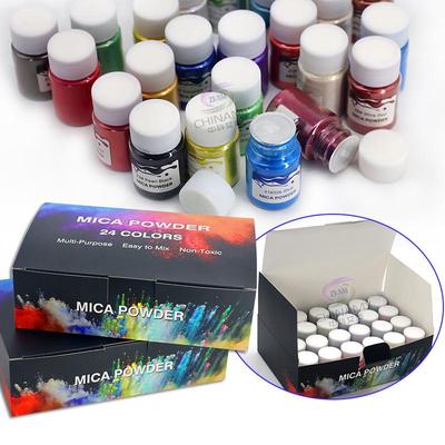 Polvere di Mica Epossidica Cristallina a 56 Colori: Pigmento Perlato per Sapone e Slime, 8-10g Ciascuno