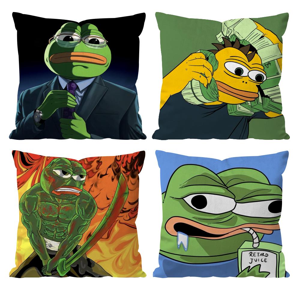 Sad Frog Pepe Cushion Cover Pattern Printed Pillowcase for Living Room Sofa Cushion Cover & Bedroom Decor