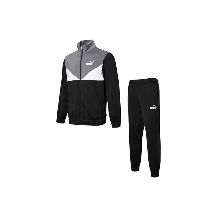 PUMA Men s Core Casual Track Jacket & Pants Tracksuit Set Black 845848-01 S