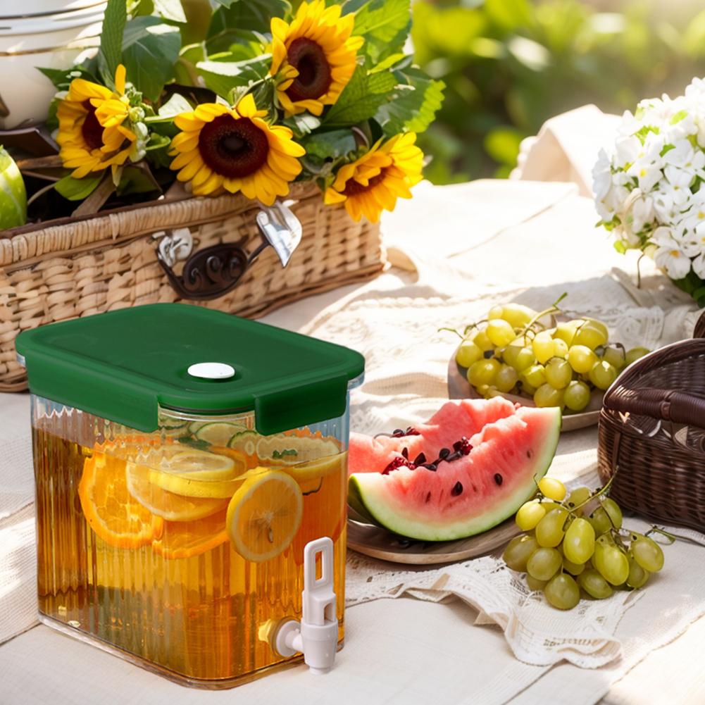 2,5/3,5L Kühlschrank Getränkespender Kaltgetränkebehälter Große Kapazität Kühlschrank Getränkeeimer mit Hahn & Deckel für Bar Party