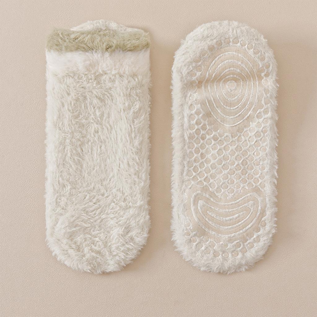 Women's Thick Warm Non- Sleep Socks for Indoor Home, Color Block, Non-Shedding