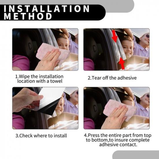 Car Pillar Window Trim Cover FOUR for Ford F-150 2015- Black