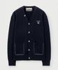 Satur Outline Basic V-Neck Cardigan Navy