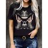 Hat Jewelry Print Women'S Casual T-Shirt, Round Neck, Short Sleeved, Slightly Elastic Knitted Fabric