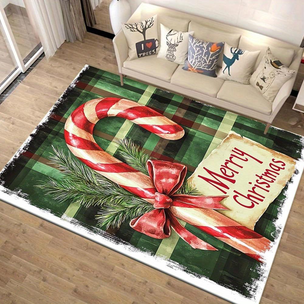 1pc Merry Christmas Area Rug, Slip-Resistant, Easy-Clean, Stain-Resistant, Perfect for Cozy Living Rooms, Bedrooms, Kitchens, Offices, and H