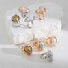 Wind Irregular Baroque Imitation Pearl Open Ring Temperament Geometric Ring Jewelry
