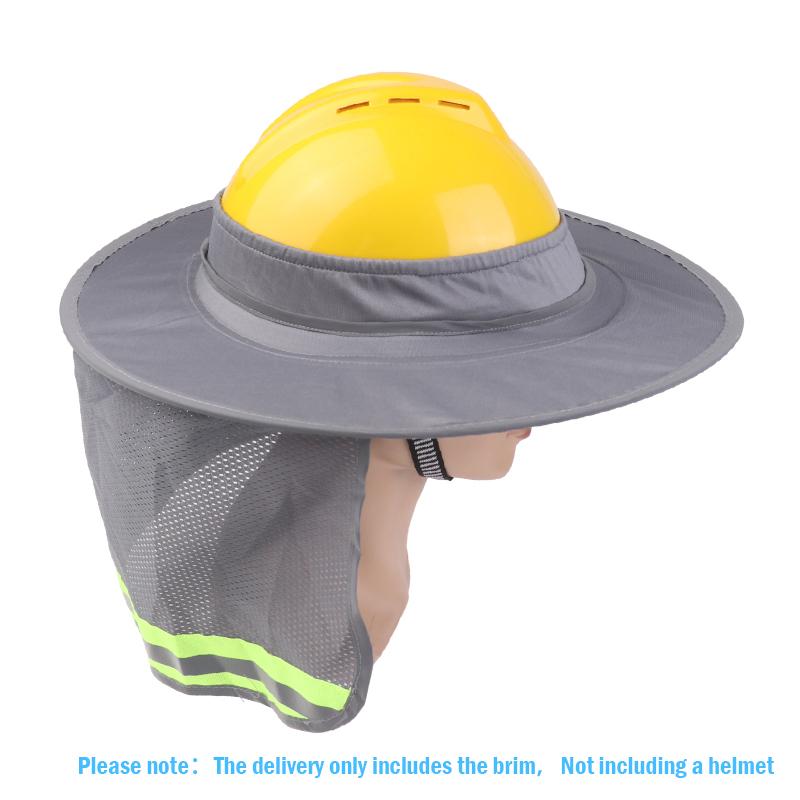 

Hard Hat Sun Neck Shield Summer Helmet Mesh Sunshade High Visibility Reflective Hard Hat Shade For Outdoor Construction Worker серый