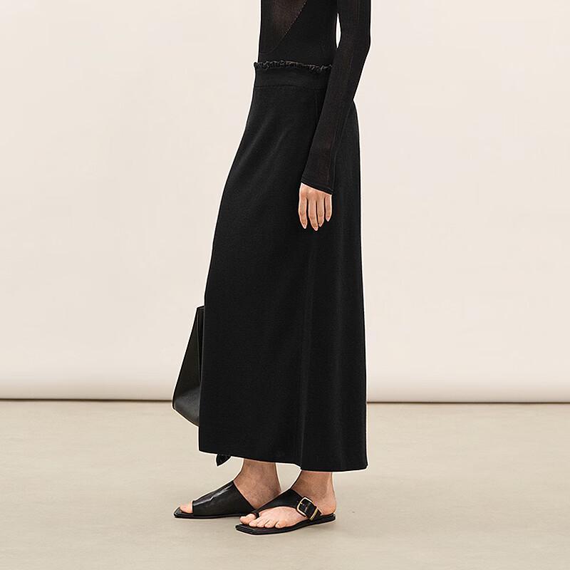 Less 2026 Spring Cotton Blend Straight Long Skirt