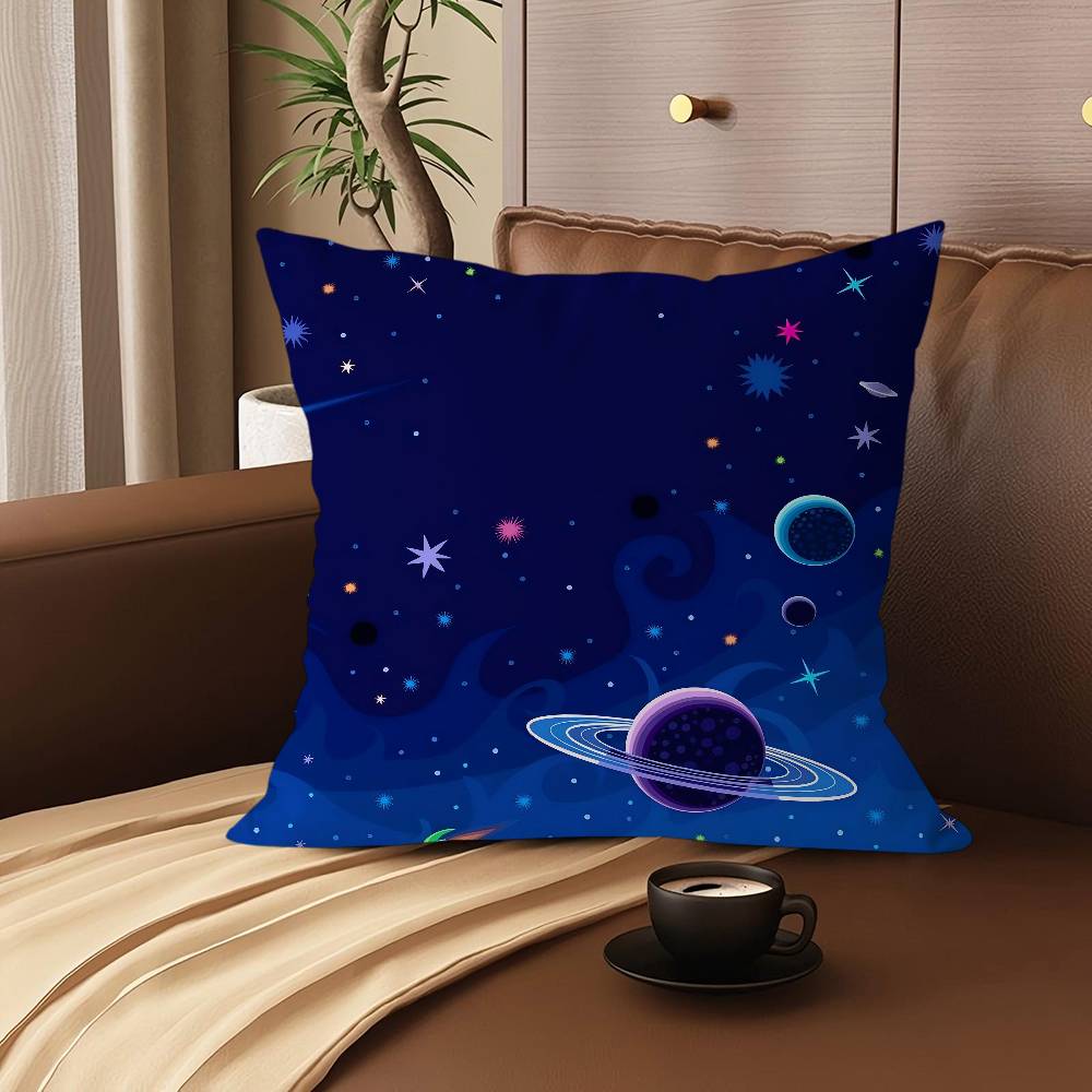 Weltraum Sternenhimmel Cartoon Dekorativ Raumästhetik Kissenbezug Heimdeko Schlafzimmer Sofa Bett Couch Kissenbezug 45x45