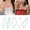 Unique Colorful Dopamines Necklace Charming Rainbow Heart Pendant Necklace Candy Colors Clavicle Chain Women Girl Teen