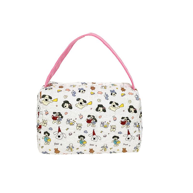 

Мультяшный щенок, Принтованная ручная косметичка, Дорожная сумка, Портативная, Сумка для туалетных принадлежностей, Модная и универсальная, Сумка для хранения помады белый