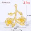 18K Gold Plated Brass Flower & Leaf Pendants For Jewelry,Charms For Earrings Making Accessories,DIY Jewelry Necklaces Findings