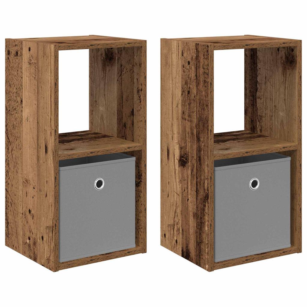 Nightstand 2 pcs Reclaimed Wood Look 30.5 x 27 x 59.5 cm Engineered Wood