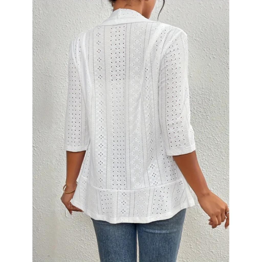 Women's Solid Color Casual Mid Sleeve Thin Outer Jacket