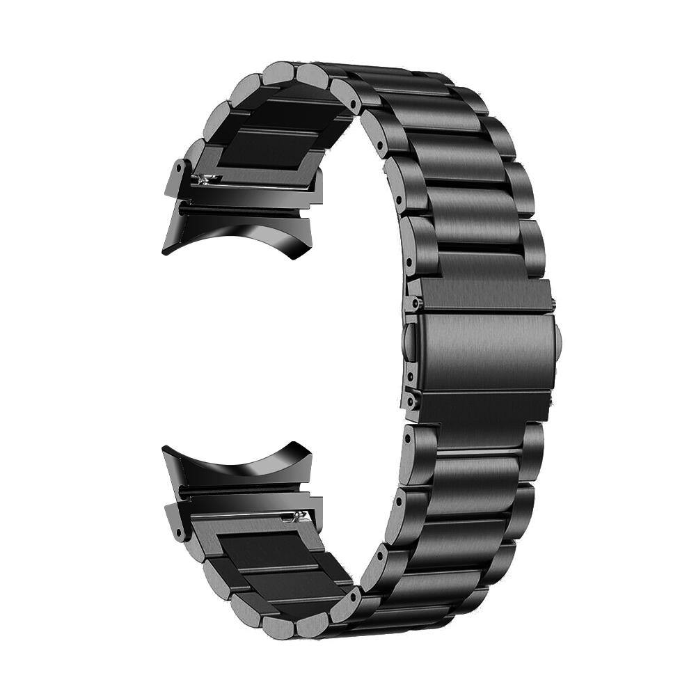 

For Samsung Galaxy Watch7 44mm 40mm Stainless Steel Watch Band 3-Beads Wrist Strap Black