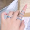 Rose Enamel Dripping Oil Sea Blue Star Inlaid Zir*****Pening Ring Niche Design Small Fresh Ring Women'S Model