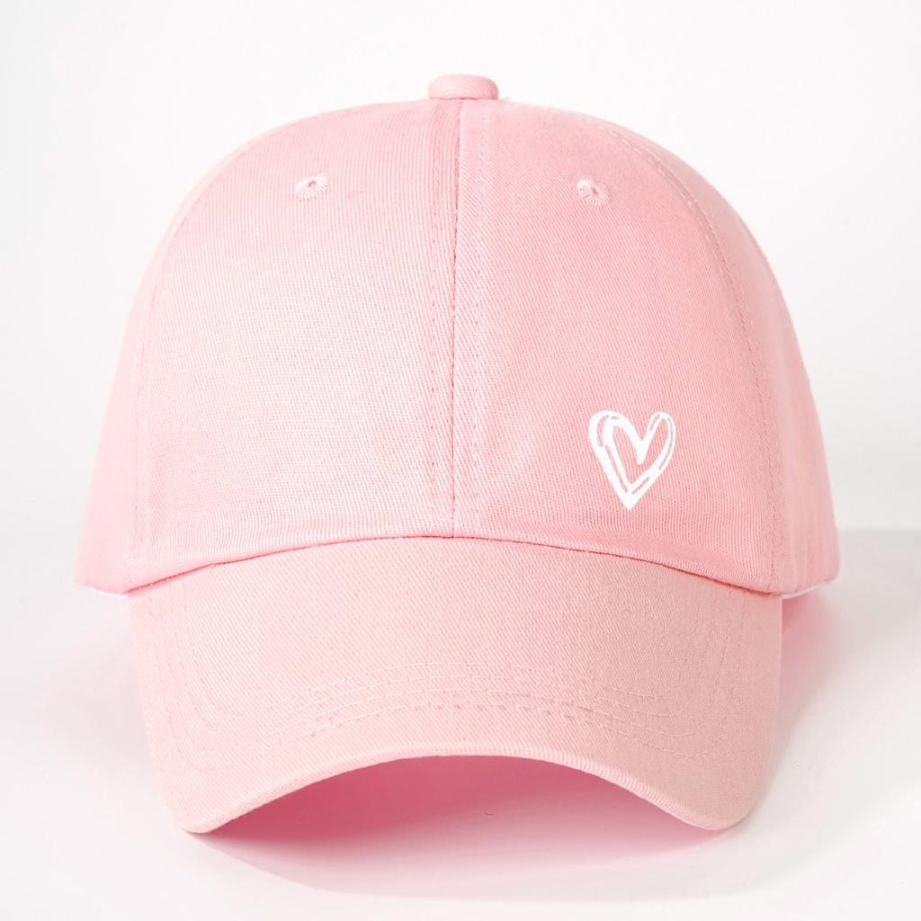 Solid color love printed baseball cap for both men and women, suitable for casual and versatile travel, sun protection, and gath
