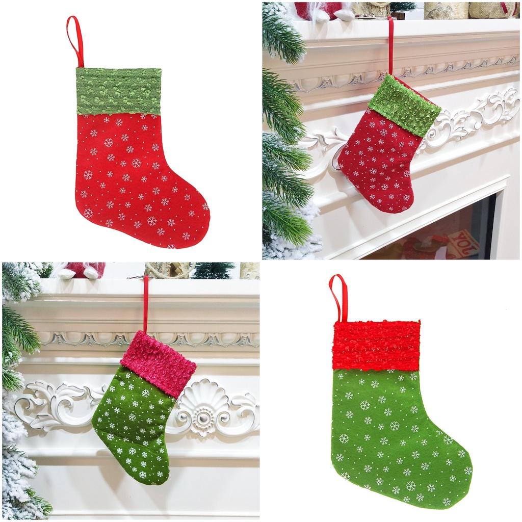 Stockings Christmas Small Gifts Bag Fireplace Decoration Holiday Festival Party