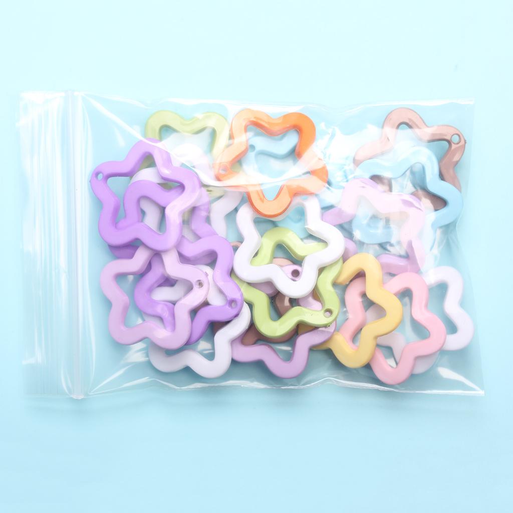 Home Candy Color 30mm Fashion Acrylic Pendants DIY Jewelry Material Pentagram Pendant for Necklace Earrings Making 20Pcs
