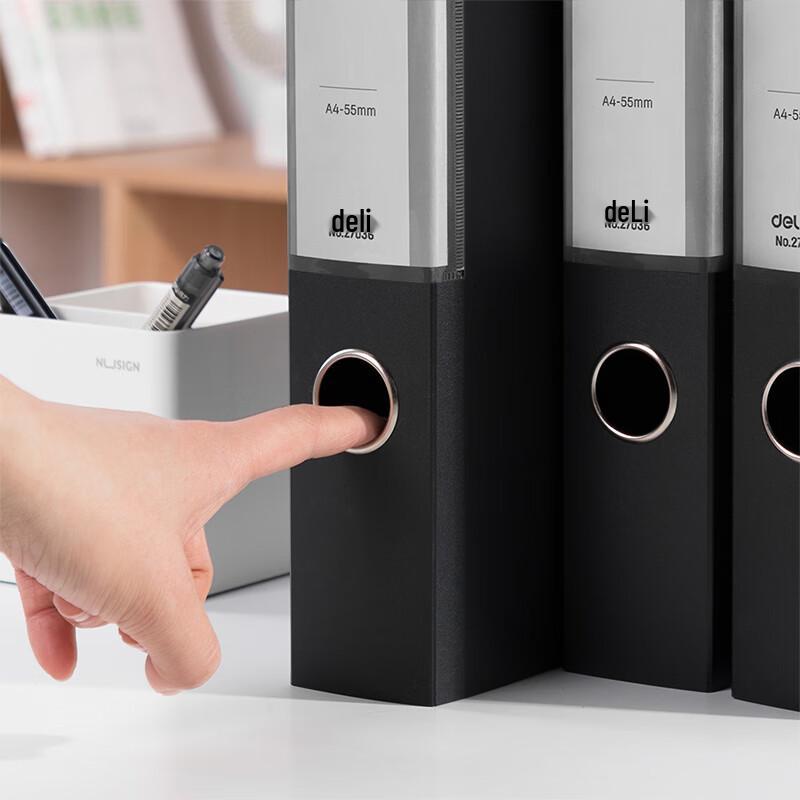 Deli A4 Thickened PP File Box with Hook-and-Loop Fastener