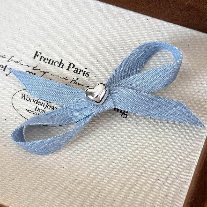 

Винтажная джинсовая заколка в горошек, серебряная заколка для волос с бантиком и сердечком, зажим для волос для девочек, зажим для волос с сотней утиных купюр, боковая заколка для волос