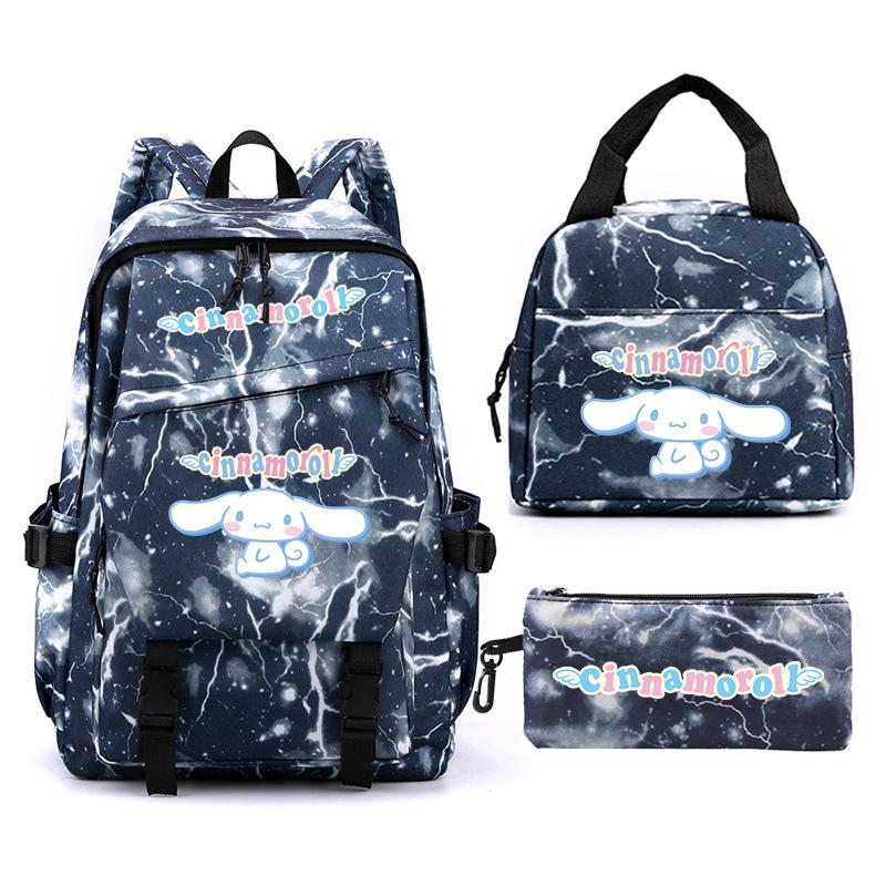 Cartoon Puppy Printed Schoolbag Set Backpack + Lunch Bag + Pencil Case Three-Piece Set