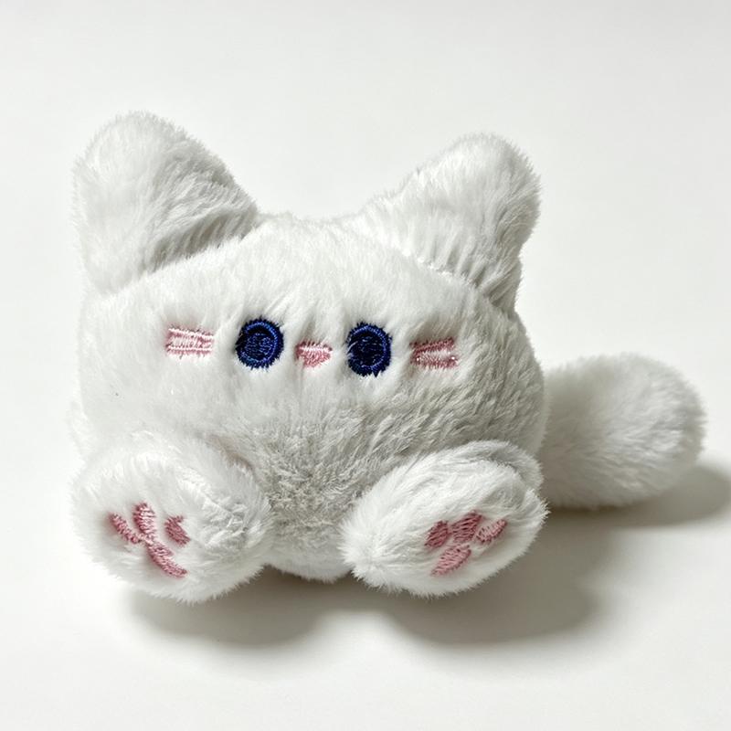 4 Pcs Cute Mini Cat Plush Keychains Soft Fluffy Kitten Stuffed Doll Pendants Small Animal Bag Charms Ornament Gift For Girls