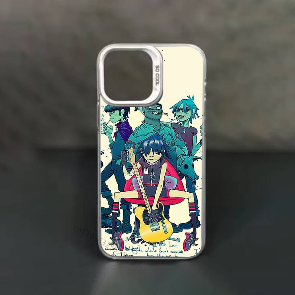 

G-Gorillaz Рок-группа Мультяшный Чехол Для Телефона Для iPhone 17,16,15,14,13,12,11,Pro,Max,Plus,Mini,X,XS,XR,8,S,SE Мягкий Черный Чехол iPhone16plus