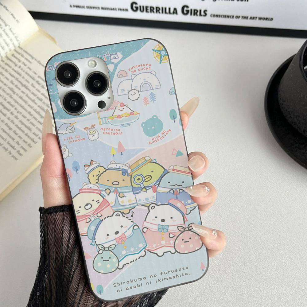 

Cartoon S-sumikko Gurashi For IPhone 17 16 15 11 12 13 14 Pro Max Plus Pro Corrugated Translucent Back Phone Cover iPhone 17