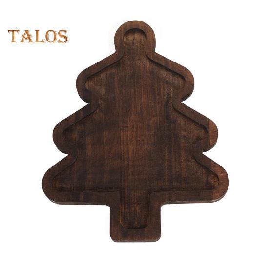 

Рождественский набор деревянных тарелок для ужина, праздничные деревянные подносы для рождественских закусок, сыра, фруктов, праздничный поднос для еды, подарок для семьи, друзей, учителей Christmas Tree